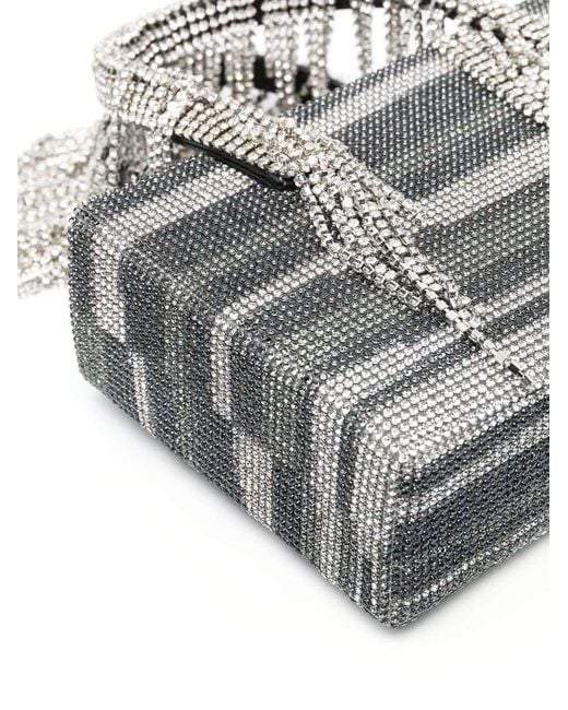 Kara Gray Embellished Fringed Top Handle Bag