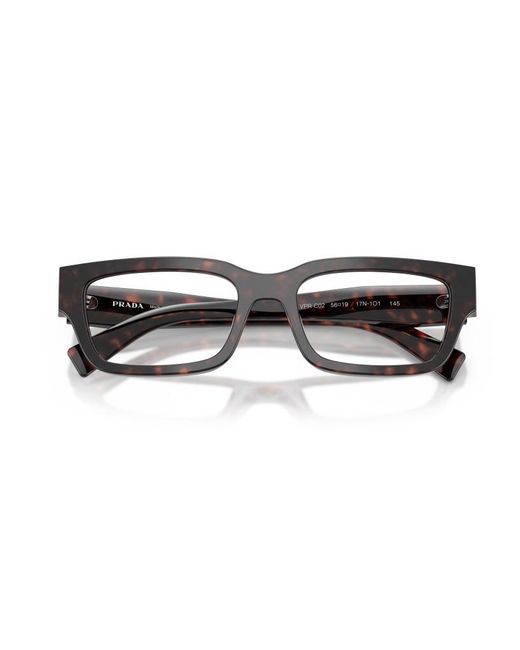 Prada Black Eyewear Rectangle Frame Glasses for men