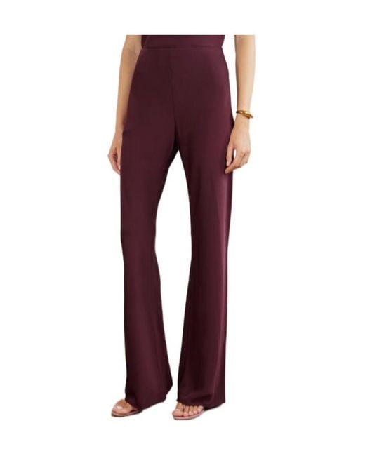 Veronica Beard Purple Satin Wide-Leg Pants