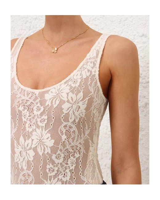 Zimmermann White Lace Scoop Bodysuit