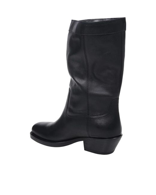 Isabel Marant Black Ademe Square Toe Biker Boots