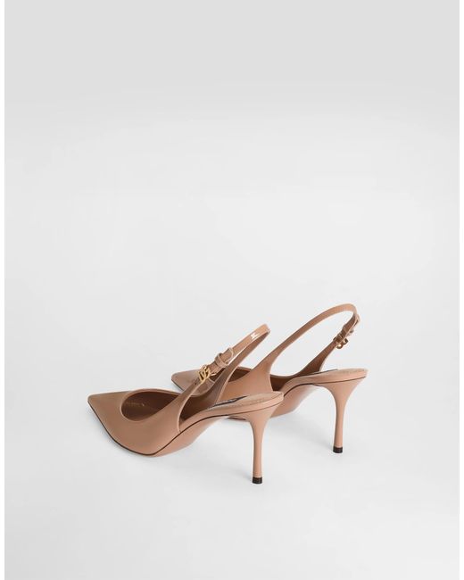 Dolce & Gabbana White Patent Slingback Pumps