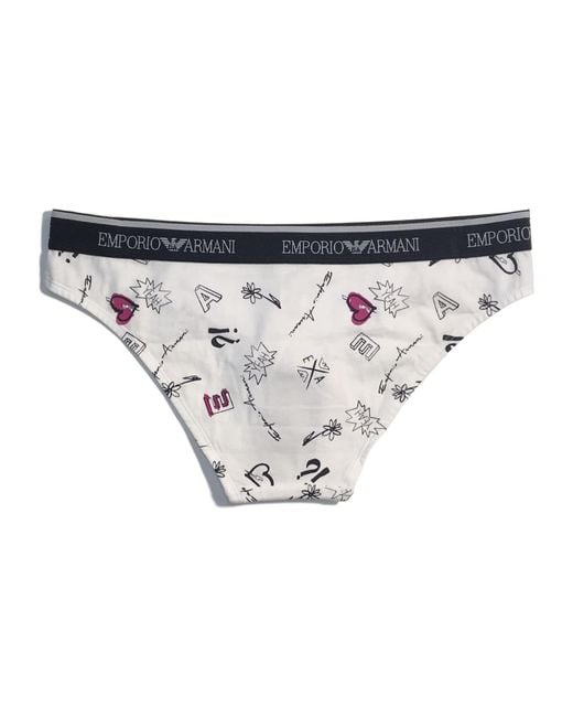 Emporio Armani White Pattern Printed Underwear