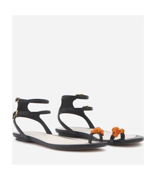 Lanvin White Logo Flat Sandals