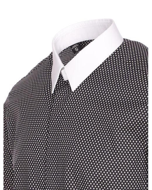Tom Ford Gray Diamond-Pattern Cotton Shirt for men