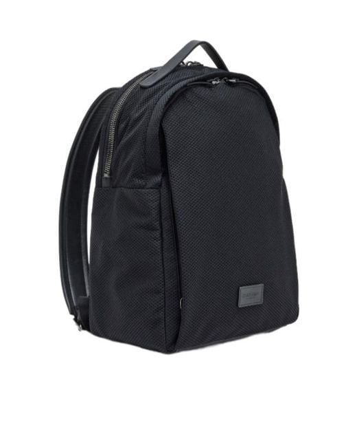 Giorgio Armani Blue Mesh Backpack With Leather Inserts And Adjustable Shoulder Straps for men