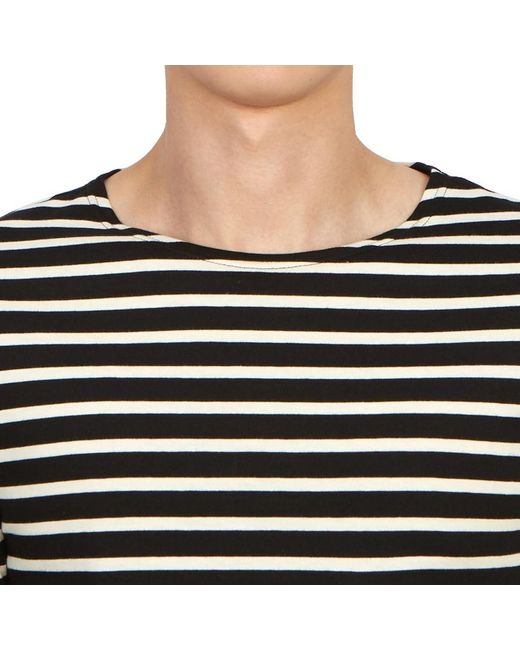 Saint James Black Striped Short-Sleeved T-Shirt for men