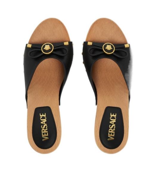 Versace Natural Opera Bow Clogs