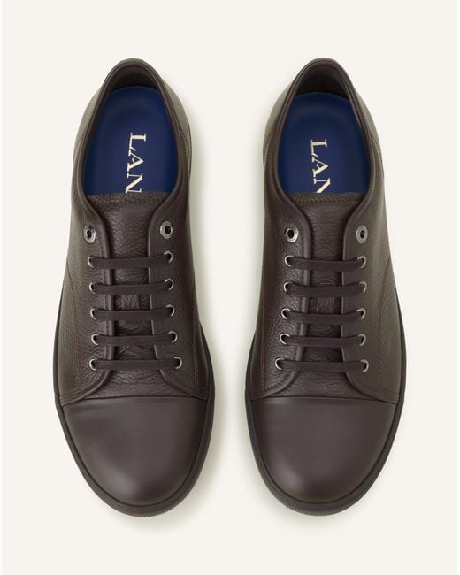 Lanvin Brown Textured Low-Top Sneakers for men