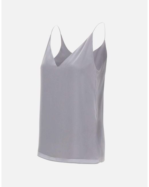 Eleventy Gray V-Neck Camisole Top