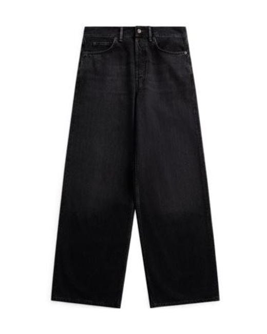 Acne Black Denim Trousers With Belt Loops for men