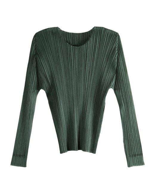 Pleats Please Issey Miyake Green Pleats Please Issey Miyake Monthly Colors: December Cardigan