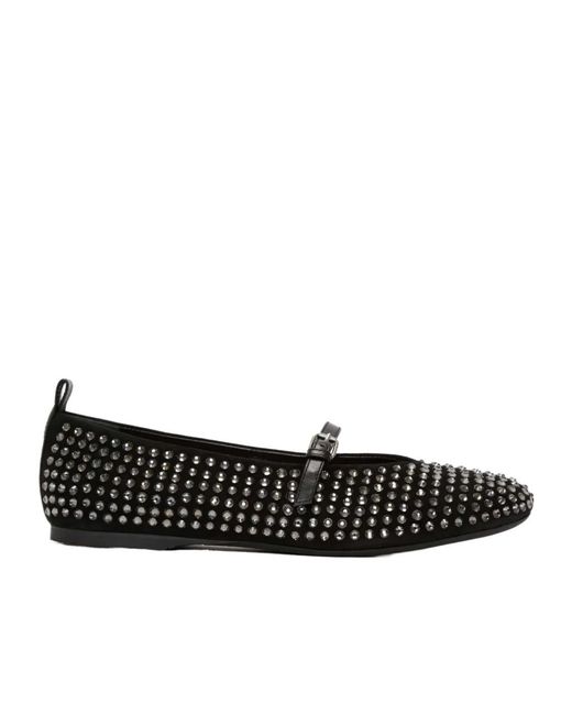 J.W. Anderson Black Crystal-Embellished Buckle Ballet Flats