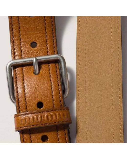 Miu Miu White Leather Belt