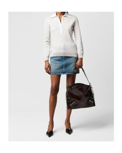 Givenchy White Polo Collar Sweater