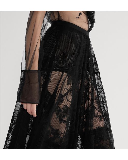 Dior Black Mid-Length Flared Skirt