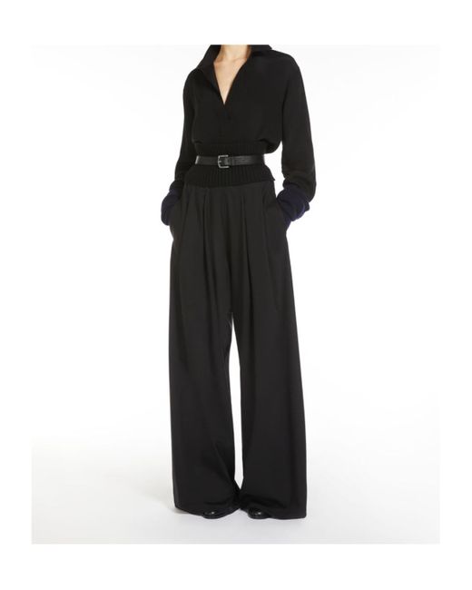 Max Mara Black Cosmo Wide-Leg Trousers