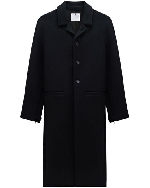 Courreges Black Zipped-Sleeve Single-Breasted Wool Blend Coat for men