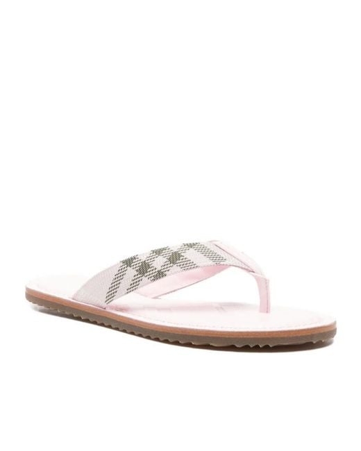 Burberry White Check Pavilion Sandals