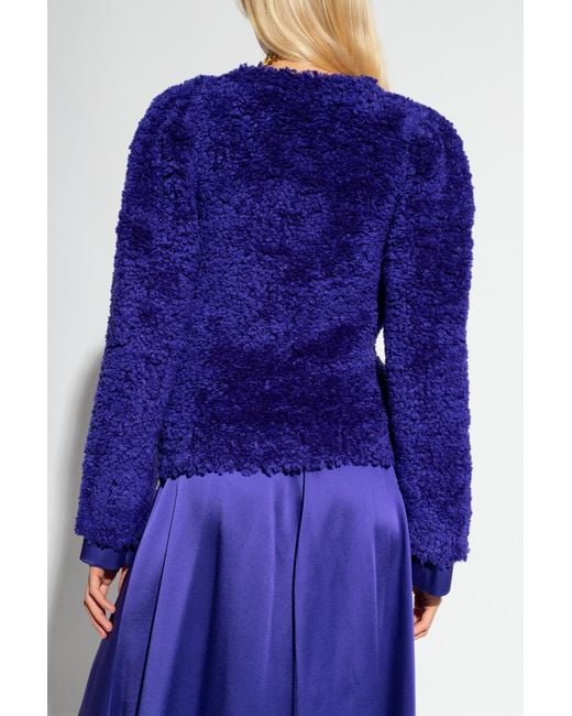 Stella McCartney Blue Textured Knitted Cropped Jumper