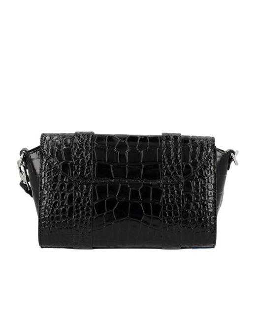 Vivienne Westwood Black Textured Flap Crossbody Bag