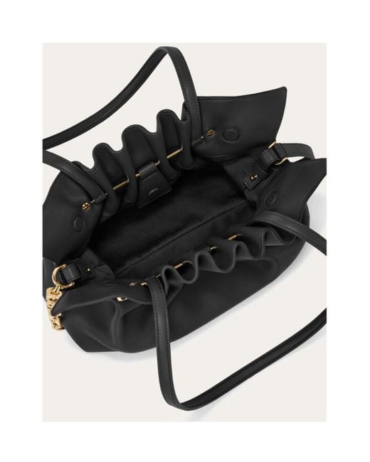 Ferragamo Black Small Piercing Shoulder Bag
