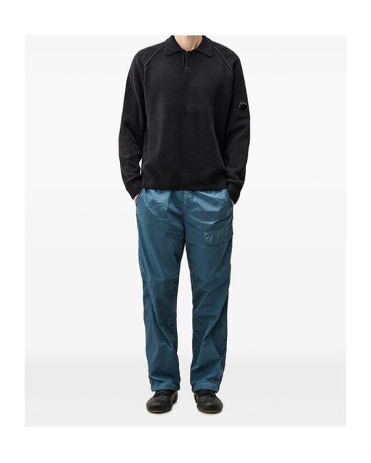 C P Company Blue Lens-Detail Polo Shirt for men