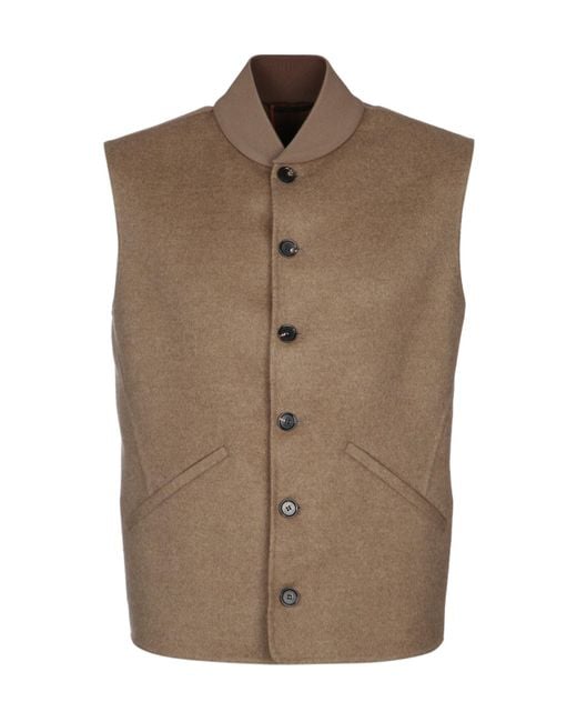 Loro Piana Brown Sleeveless Vest for men