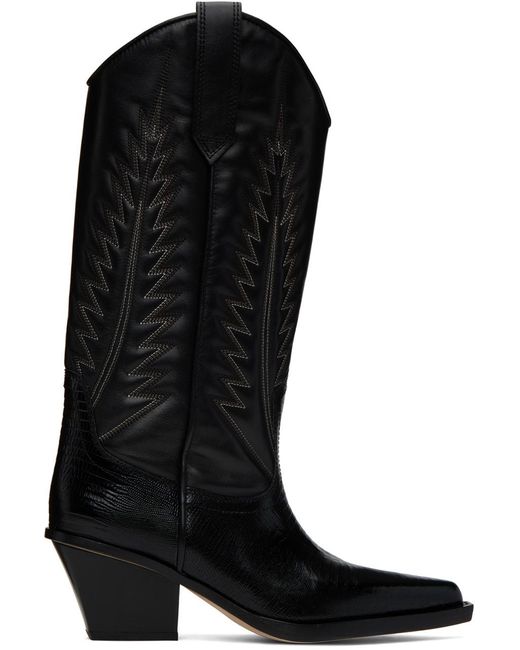 Paris Texas Black Rosario Cowboy Boots
