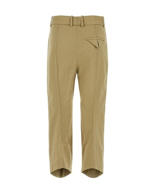 Bottega Veneta Natural Cropped Straight Leg Trousers