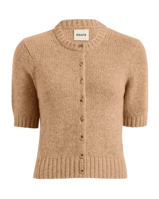 Khaite Natural Nora Short-Sleeved Cardigan