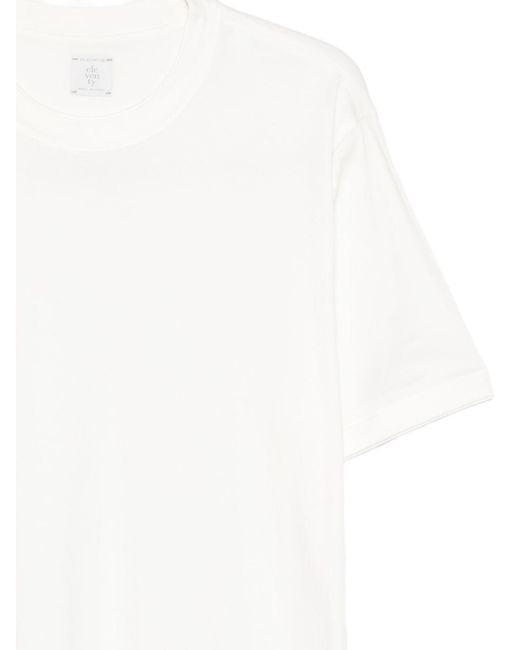 Eleventy White Crew-Neck Short-Sleeved T-Shirt for men