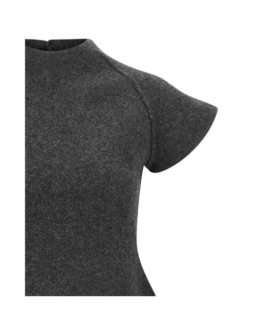 Jil Sander Black Short-Sleeved Dress