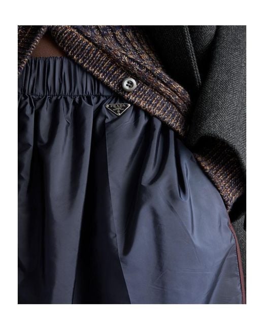Prada Blue Re-Nylon Elasticated Waistband Skirt