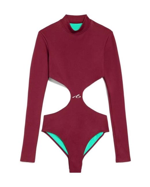 Balenciaga Red Techwear Cut-Out Bodysuit