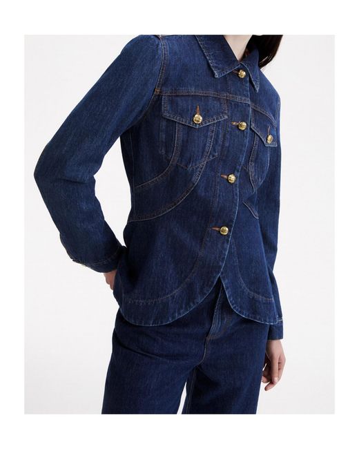 Marella Blue Button-Front Denim Jacket