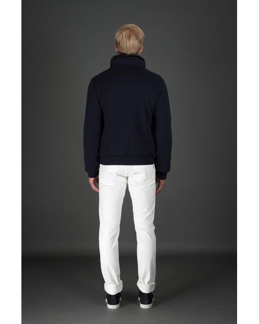 Moorer Blue Bellati Zip-Up Bomber Jacket for men