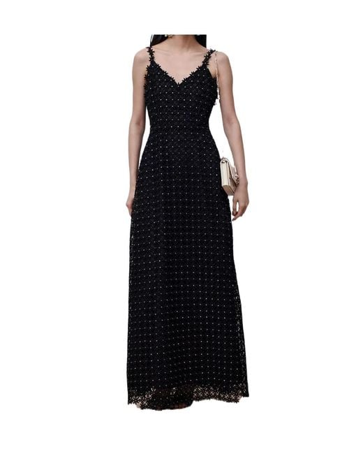 Dior Black Iviera Embroidered Long Dress
