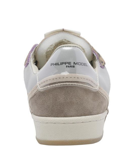 Philippe Model Gray Pgal Animal-Print Low-Top Sneakers