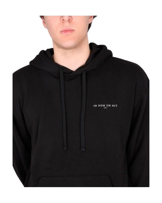 Ih Nom Uh Nit Black Mask Authentic Drawstring Hoodie for men