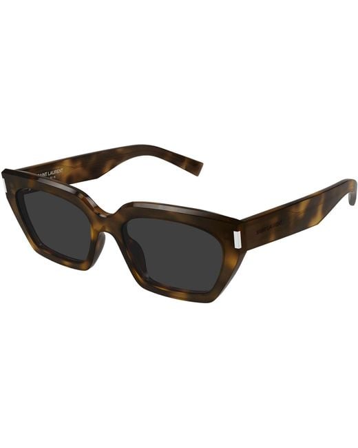 Saint Laurent White Eyewear Irregular Frame Sunglasses