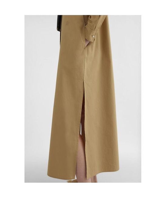 Jil Sander Natural Long-Sleeved Poplin Shirt Dress