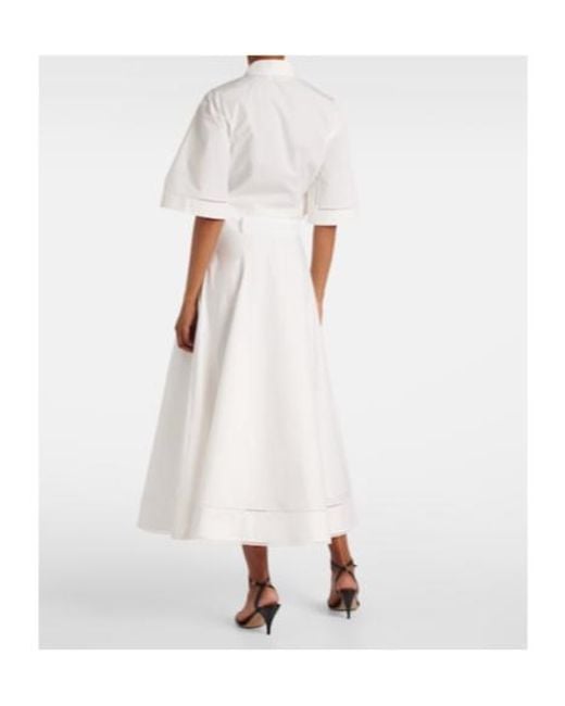 Rohe White Embroidered Cotton Poplin Maxi Skirt