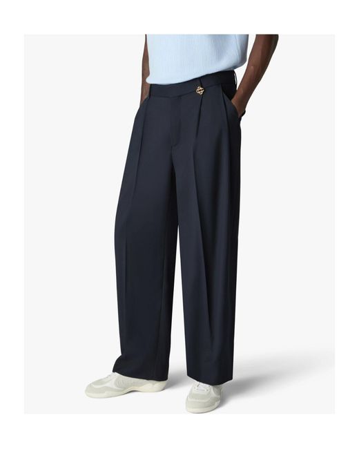 Casablanca Black Pleated Straight-Leg Pants for men