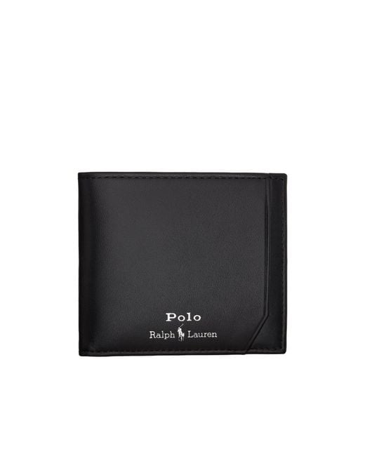Polo Ralph Lauren Black Bi-Fold Leather Wallet for men