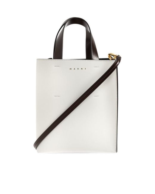 Marni White Museo Mini Shoulder Bag