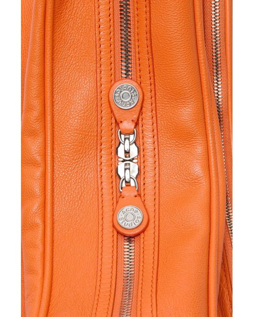 Acne Orange Camero Leather Shoulder Bag