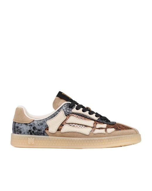 Amiri Brown Snake-Embossed Sneakers