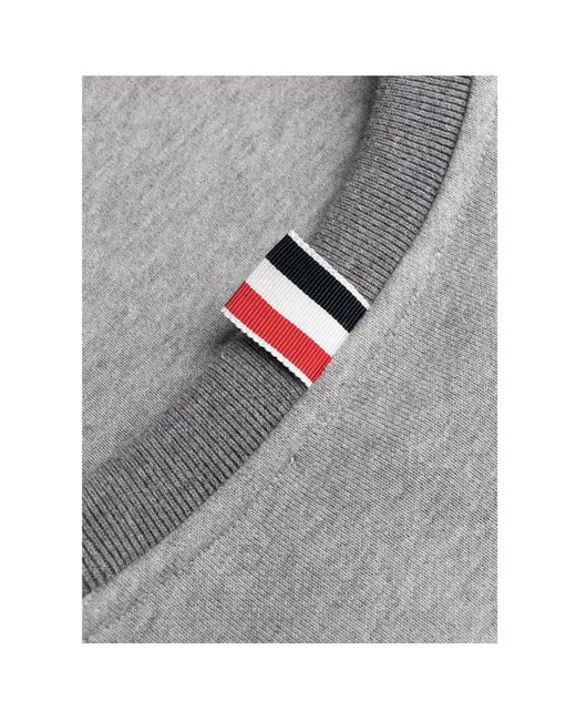 Thom Browne Gray 4-Bar Crewneck Sweatshirt