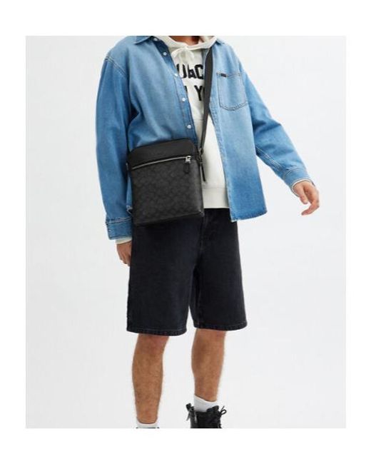 COACH Black Houston Flight Bag for men